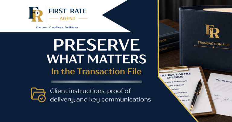 What Texas Agents Should Preserve in the Transaction File